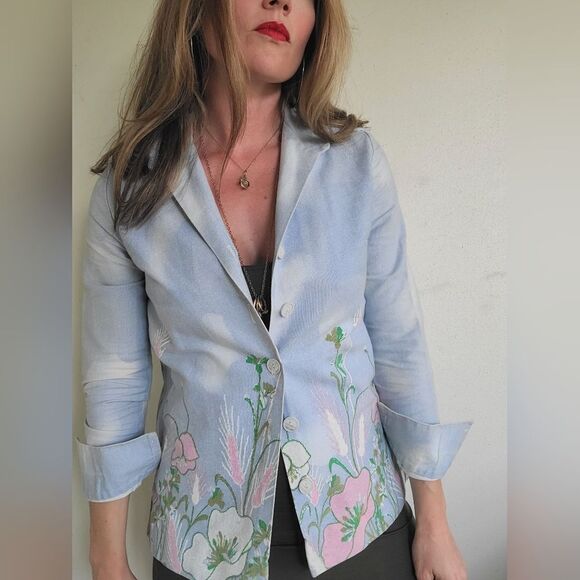 The Shelly Vintage 1960s Handpainted Shirt Jacket by Levoy's M - Picture 3 of 14